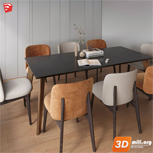 Dining Table Set Skp Files